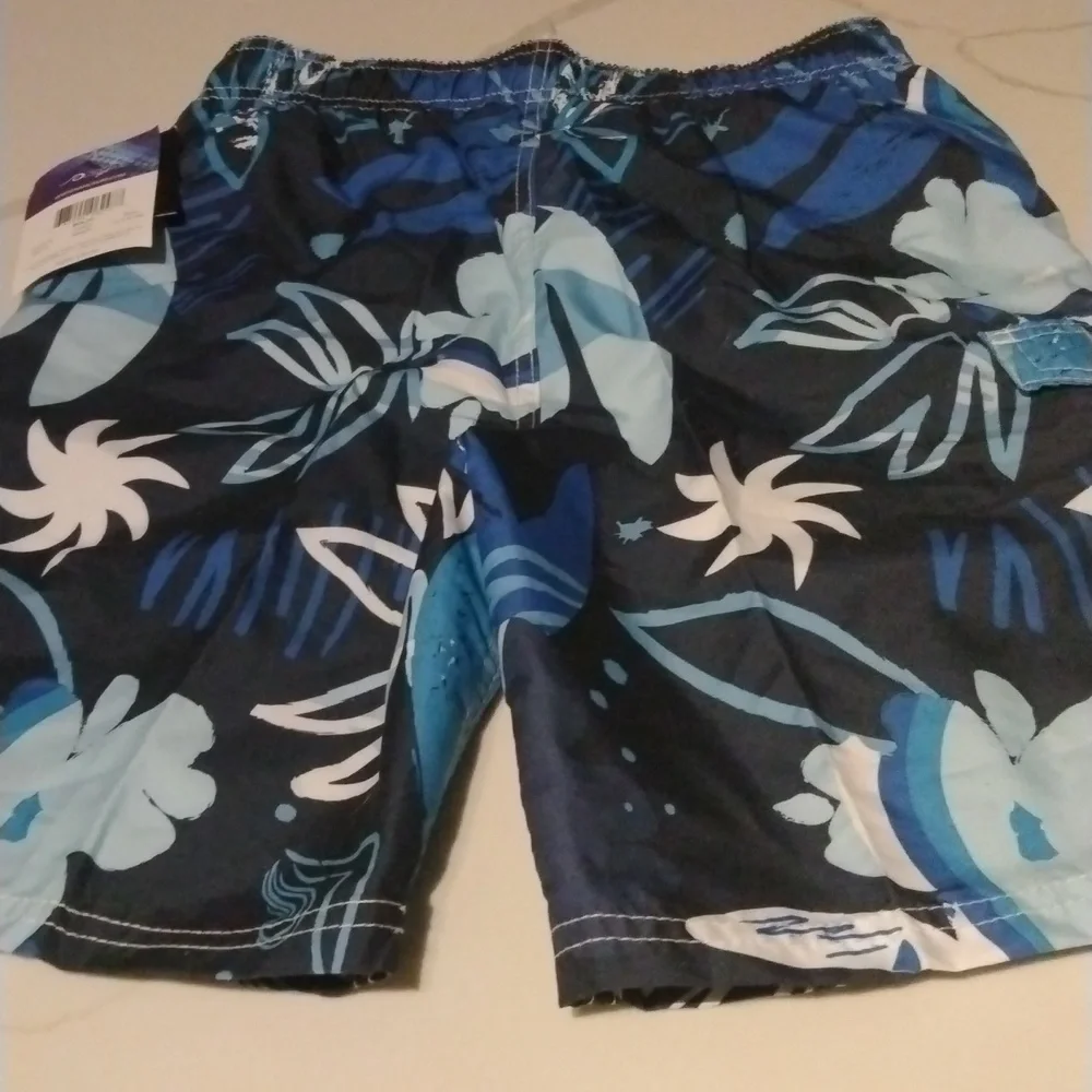 Boys‎  Surf Shorts Swim Trunks L (14/16) blue pattern design
